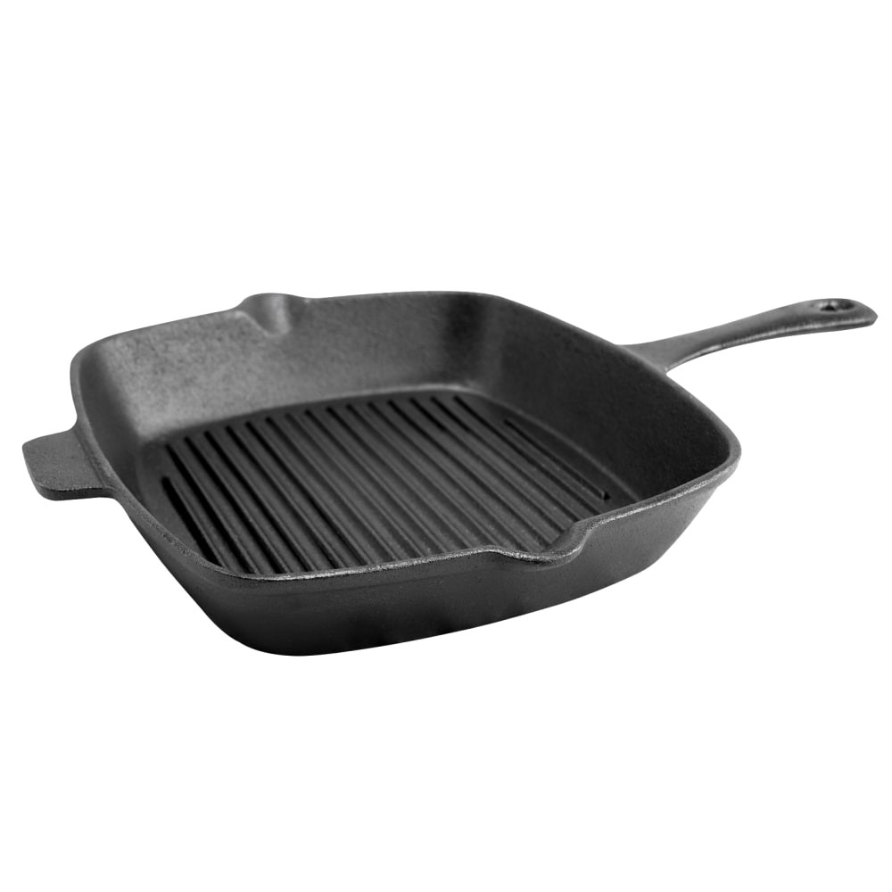 GIBSON OVERSEAS INC. Gibson Home 995100447M  General Store Addlestone Pre-Seasoned Cast Iron Grill Pan, 10in, Black