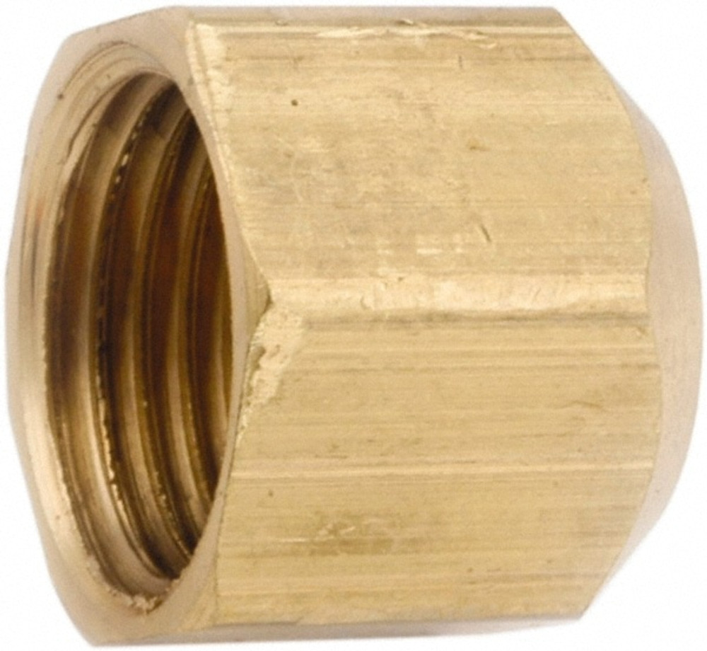 ANDERSON METALS 754040-04 Lead Free Brass Flared Tube Cap: 1/4" Tube OD, 45 ° Flared Angle