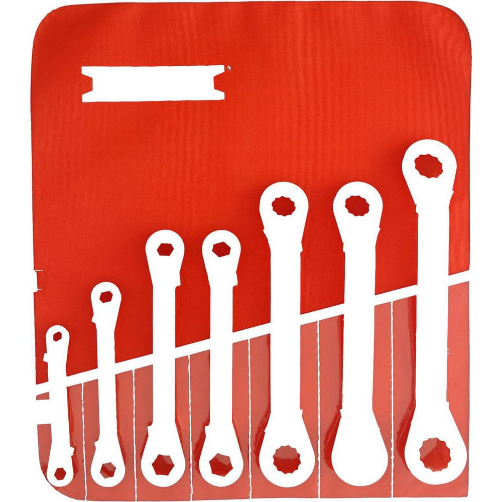 Proto J1180MA Ratcheting Box Wrench Set: 7 Pc, Metric