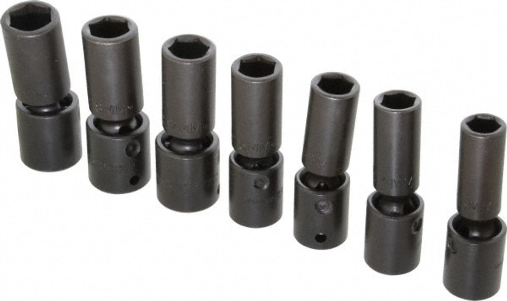 Proto J72147M Deep Impact Socket Set: 7 Pc, 1/2" Drive, 13.00 to 19.00" Socket