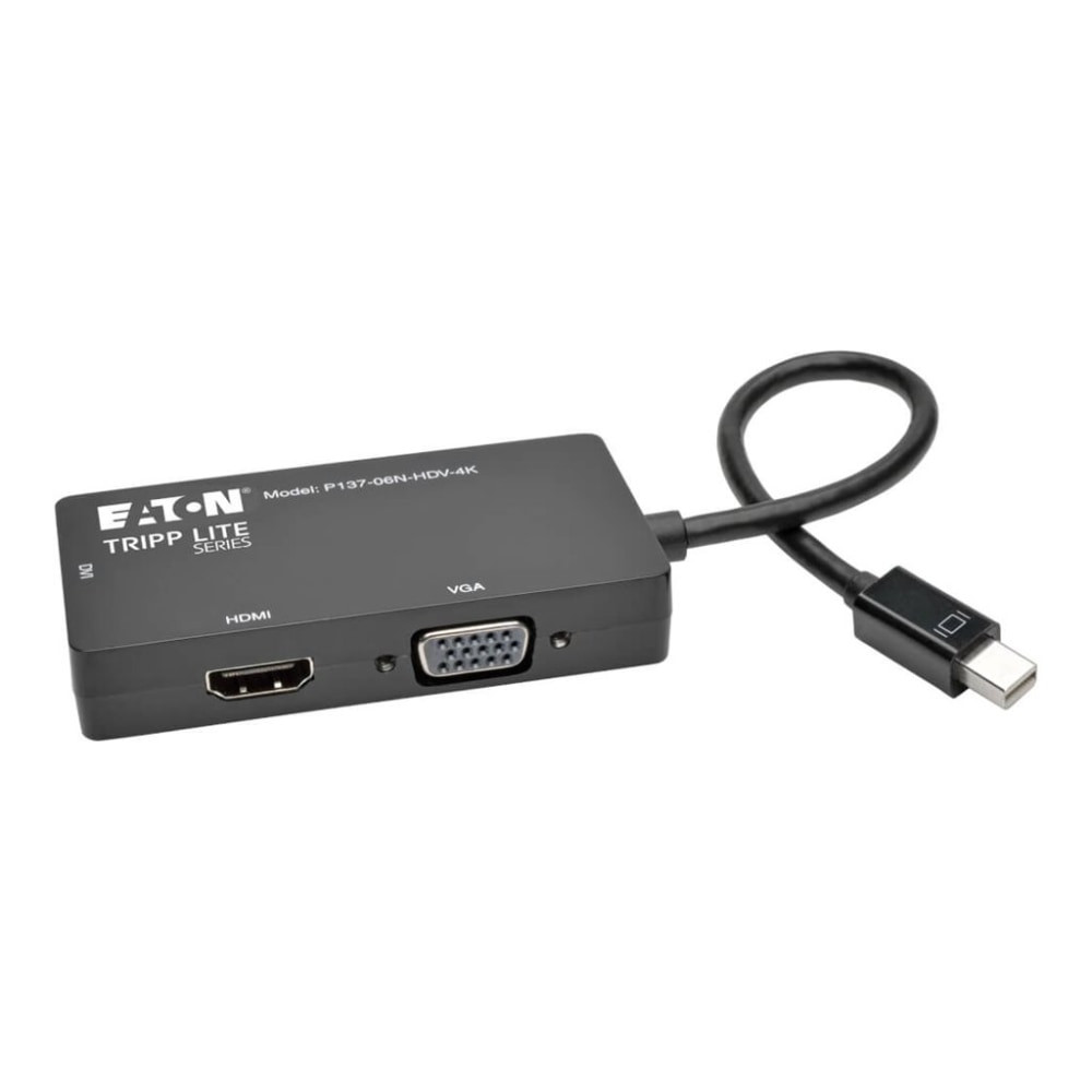 TRIPP LITE P137-06N-HDV-4K  6in Mini DisplayPort To VGA / DVI / HDMI Adapter