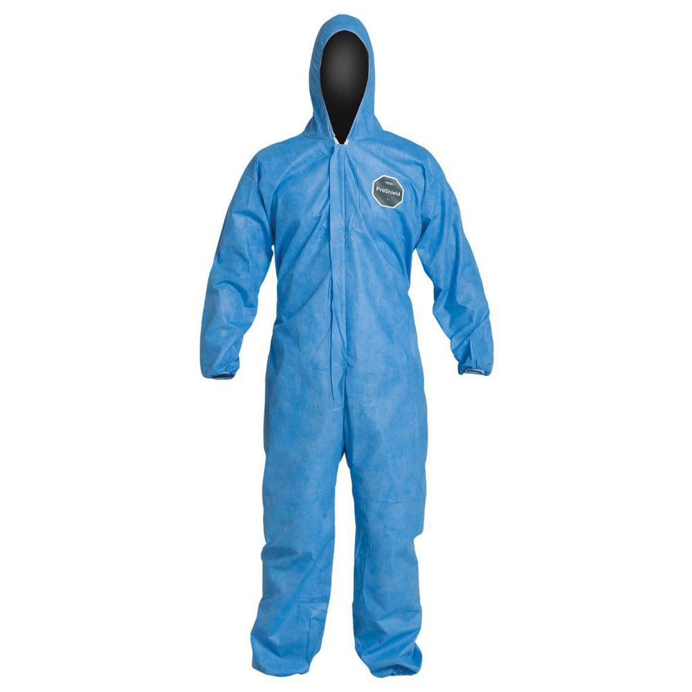 Dupont PB127SBUMD00250 Disposable Coveralls: Size Medium, Film Laminate, Zipper Closure