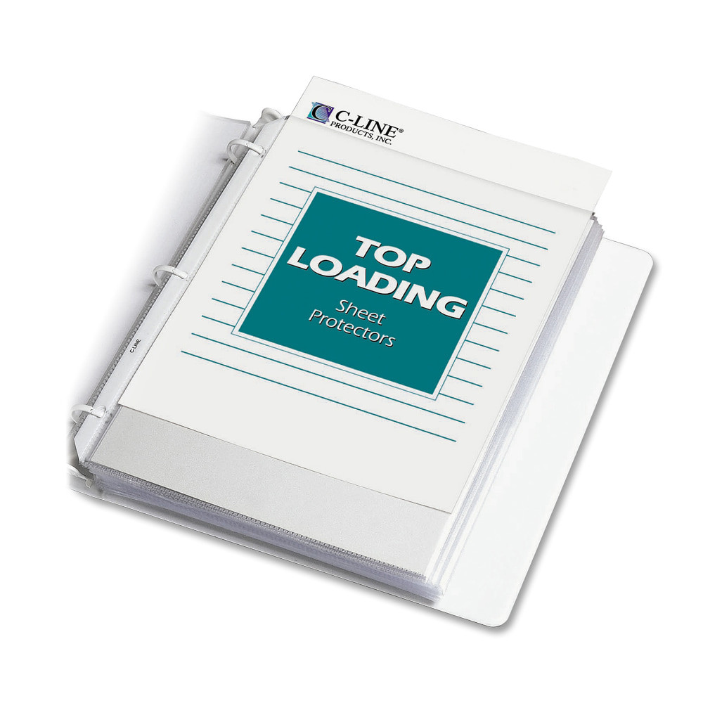 CLINE PRODUCTS INC 62028 C-Line Polypropylene Top-Loading Sheet Protectors, 8 1/2in x 11in, Heavyweight, Nonglare, Box Of 100