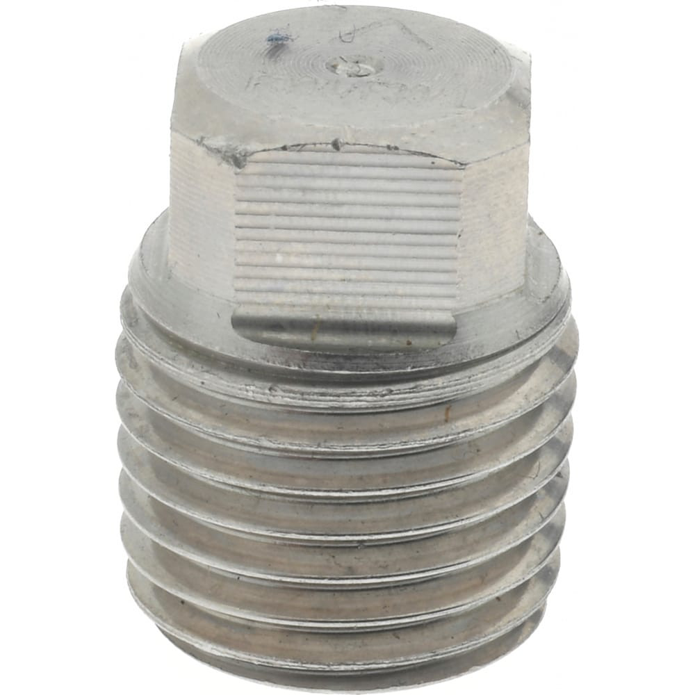 Merit Brass 3417DA-04 Pipe Square Head Plug: 1/4" Fitting, 304 & 304L Stainless Steel