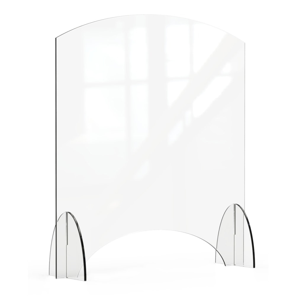 Keep employees and customers separated with a Rosseto Avant Guarde Acrylic Sneeze Guard. Reduce exposure to germs that can be spread by coughing, sneezing and talking with a thick acrylic shield that can be relocated as needed.  Made from durable acrylic for long-lasting use.  Freestanding and portable design enables easy relocation.  Help reduce exposure to airborne germs and illnesses caused by sneezing, coughing and talking.