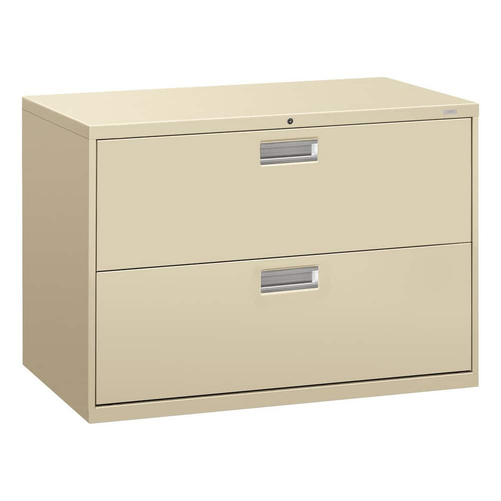 Hon HON692LL Horizontal File Cabinet: 2 Drawers, Steel, Putty