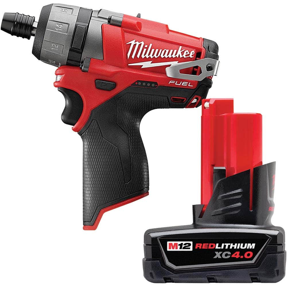 Milwaukee Tool 4338006/4337721 Cordless Screwdriver: 12V, 1/4" Bit Holder, 325 in/lb, 2 Speed