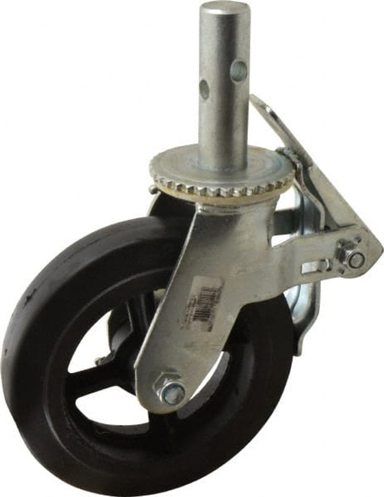 Fairbanks EDB-92X4-8RT 9-1/2" Diam x 2" Wide, Rubber Molded on 90 Durometer Swivel with Brake Double Braking Lock Design Caster