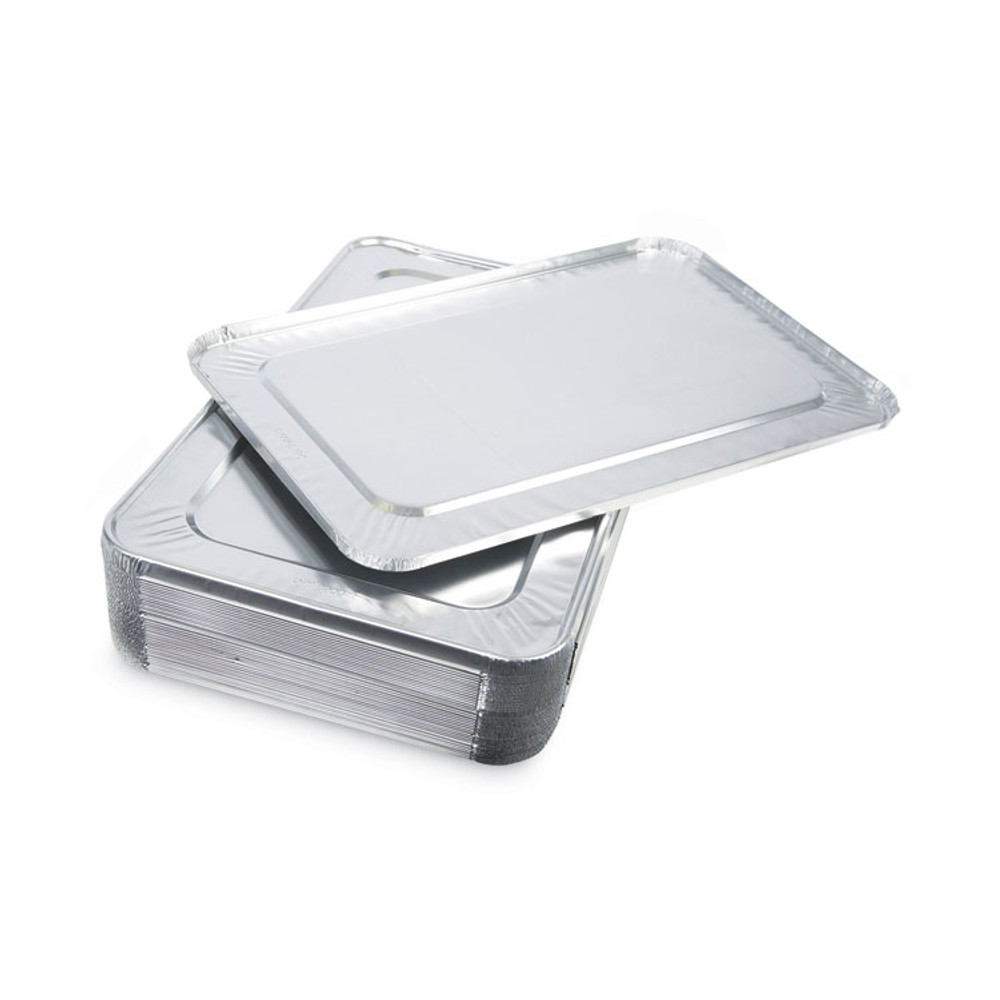 BOARDWALK LIDSTEAMFL Aluminum Steam Table Pan Lids, Fits Full-Size Deep Pan, 380 Gauge, 0.63" Deep, 12.88 x 20.81, 50/Carton