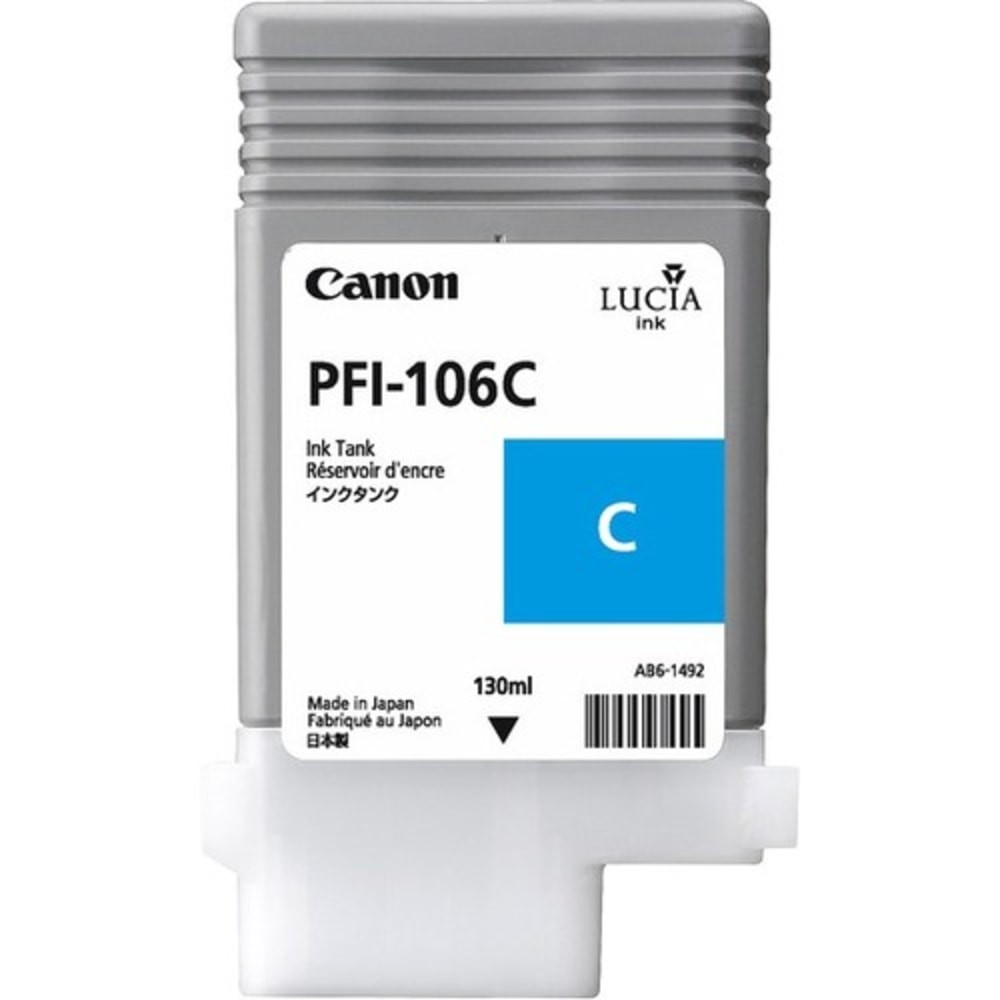 CANON USA, INC. 6622B001AA Canon PFI-106C Original Inkjet Ink Cartridge - Cyan Pack - Inkjet