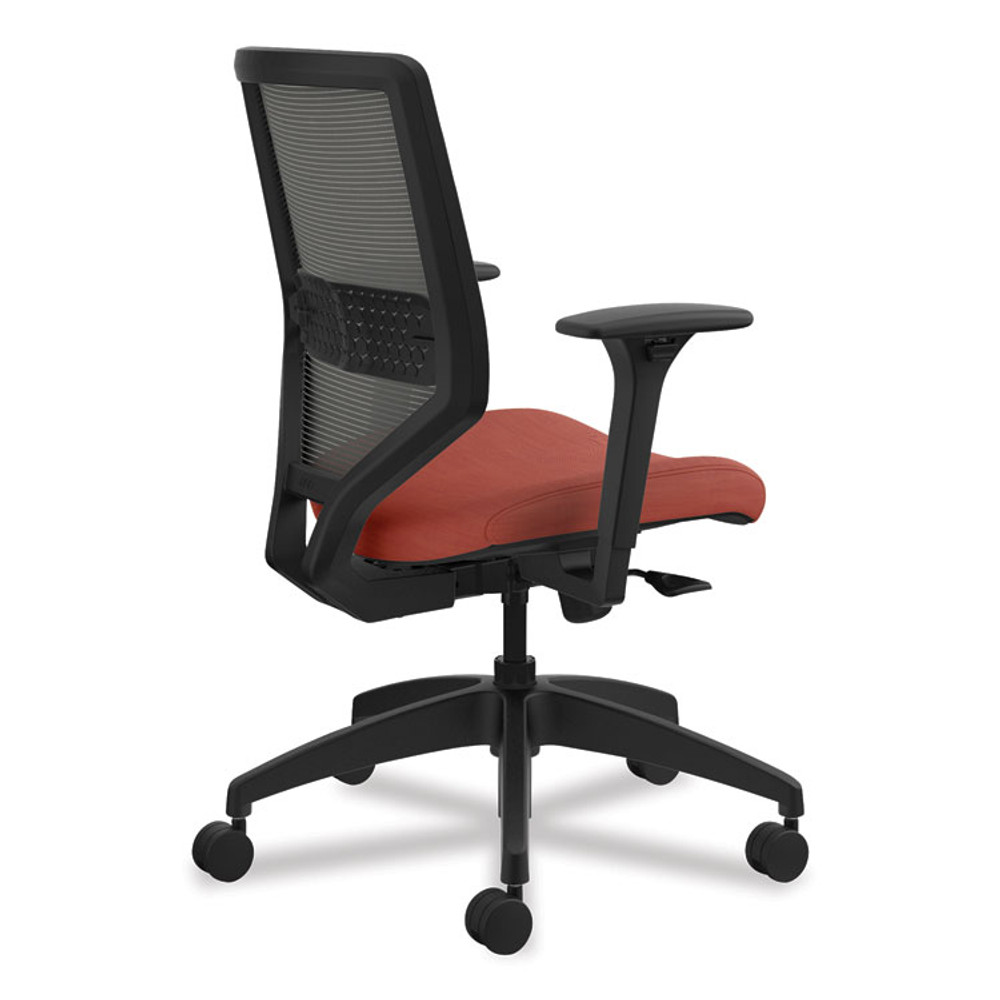 HON COMPANY SVM1ALICC46T Solve Series Mesh Back Task Chair, Supports Up to 300 lb, 18" to 23" Seat Height, Bittersweet Seat, Charcoal Back, Black Base