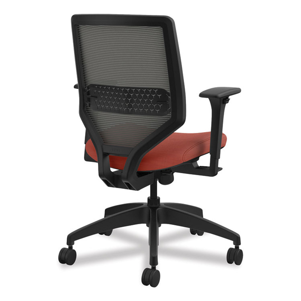 HON COMPANY SVM1ALICC46T Solve Series Mesh Back Task Chair, Supports Up to 300 lb, 18" to 23" Seat Height, Bittersweet Seat, Charcoal Back, Black Base