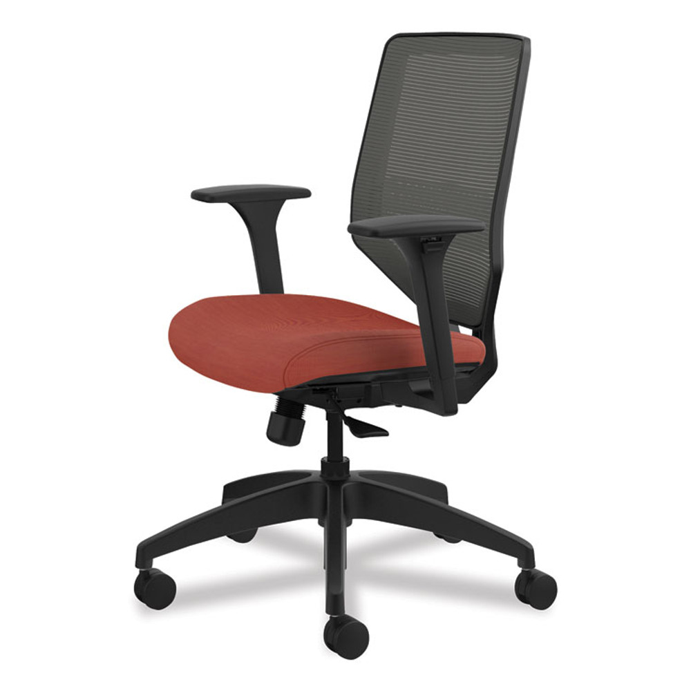 HON COMPANY SVM1ALICC46T Solve Series Mesh Back Task Chair, Supports Up to 300 lb, 18" to 23" Seat Height, Bittersweet Seat, Charcoal Back, Black Base