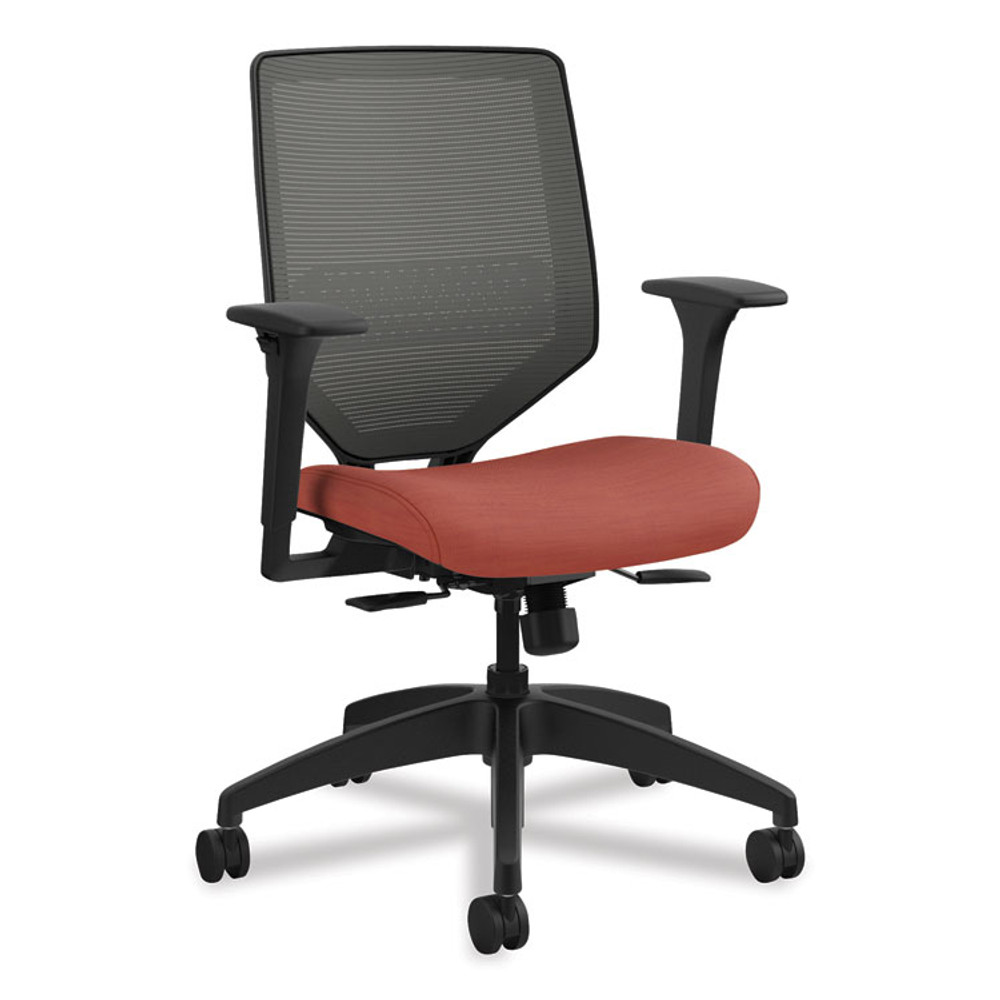 HON COMPANY SVM1ALICC46T Solve Series Mesh Back Task Chair, Supports Up to 300 lb, 18" to 23" Seat Height, Bittersweet Seat, Charcoal Back, Black Base