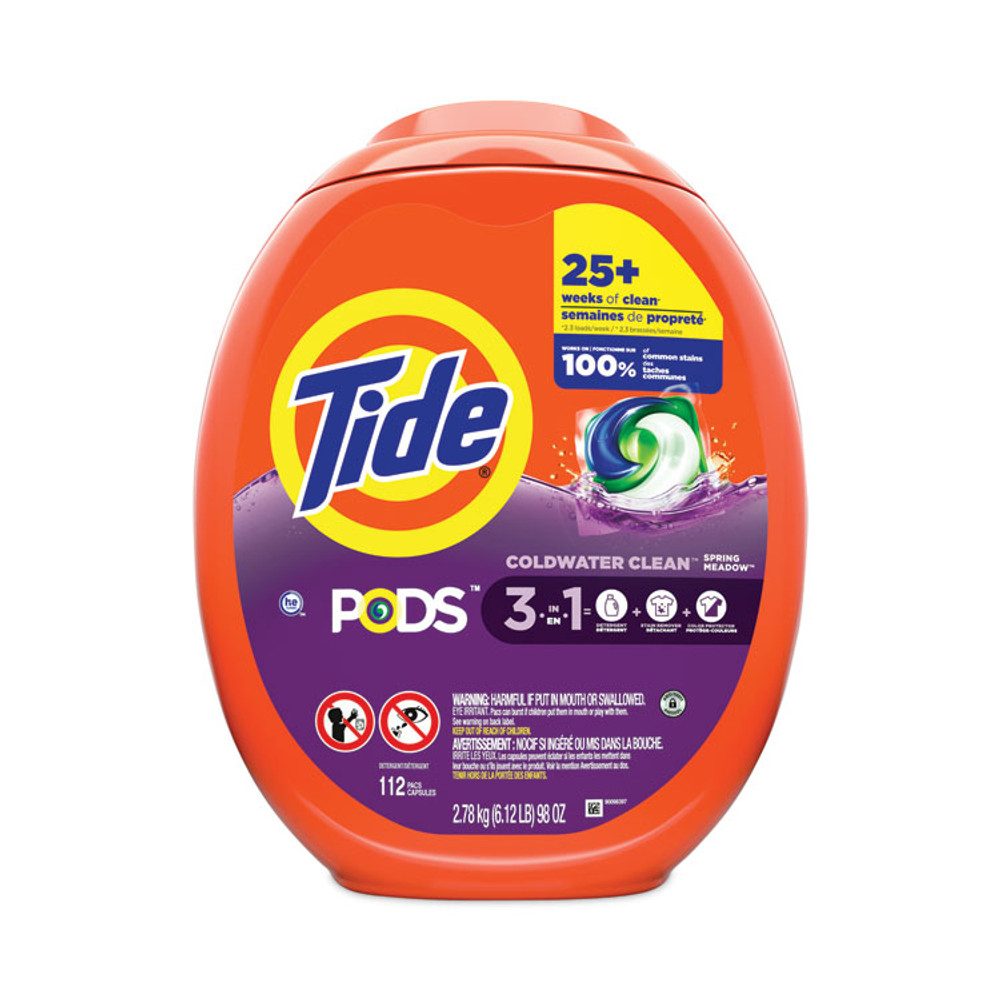 PROCTER & GAMBLE Tide® 03250 Pods, Spring Meadow, 112 Pods/Tub, 4 Tubs/Carton