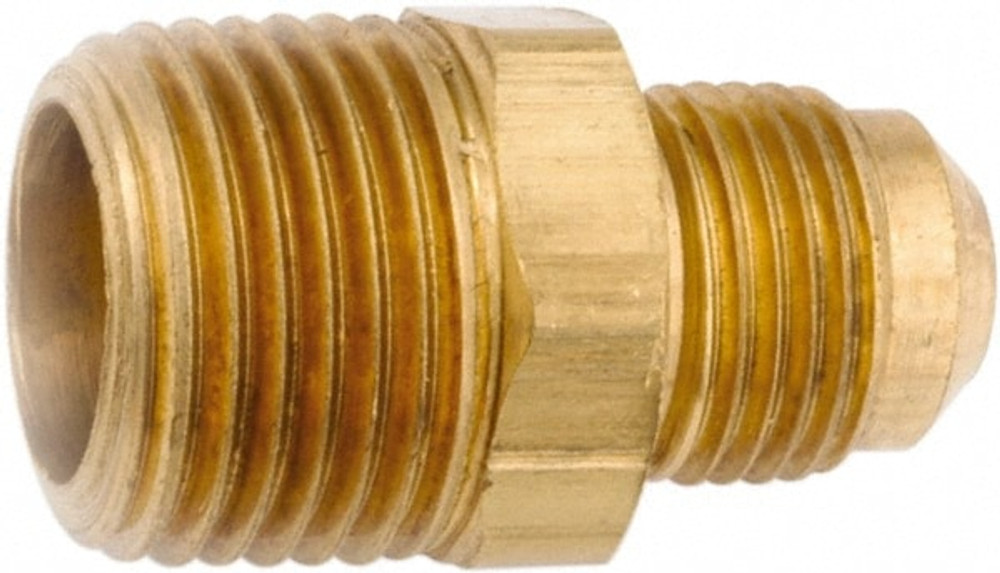 ANDERSON METALS 754048-0406 Lead Free Brass Flared Tube Connector: 1/4" Tube OD, 3/8 Thread, 45 ° Flared Angle