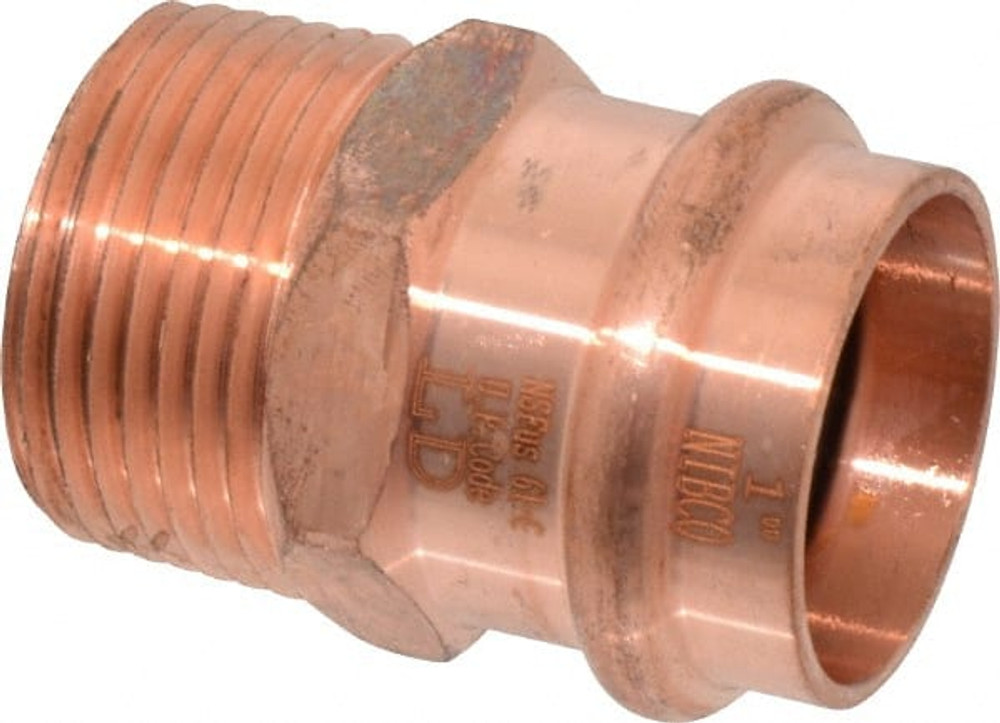 NIBCO 9031350PC Wrot Copper Pipe Adapter: 1" Fitting, P x M, Press Fitting, Lead Free