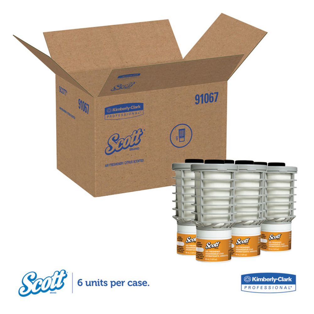 KIMBERLY CLARK Scott® 91067 Essential Continuous Air Freshener Refill, Citrus, 48 mL Cartridge, 6/Carton