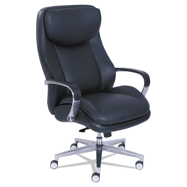 LA-Z-BOY CHAIR COMPANY 48968 Commercial 2000 Big/Tall Executive Chair, Supports Up to 400 lb, 20.5" to 23.5" Seat Height, Black Seat/Back, Silver Base