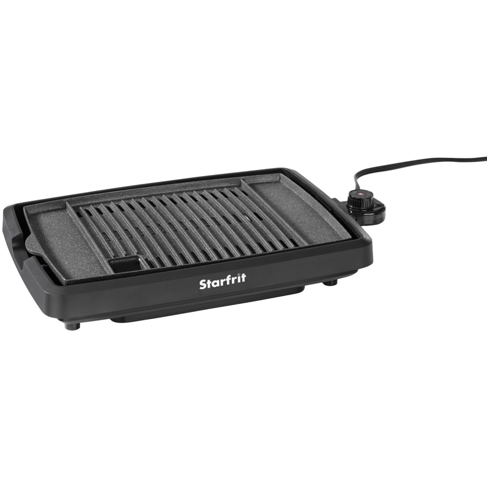 STARFRIT USA INC 024414-003-0000 THE ROCK by Starfrit Indoor Smokeless Electric BBQ Grill, 12inH x 3-1/2inW x 17-15/16inD, Black