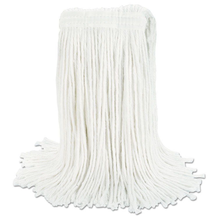BOARDWALK 2024RCT Cut-End Wet Mop Head, Rayon, #24, White, 12/Carton