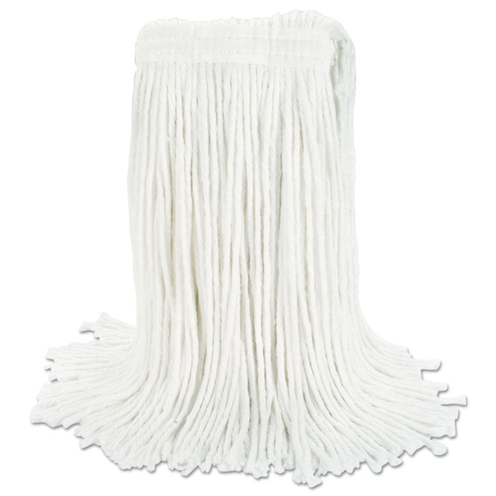 BOARDWALK 2024RCT Cut-End Wet Mop Head, Rayon, No. 24, White, 12/Carton