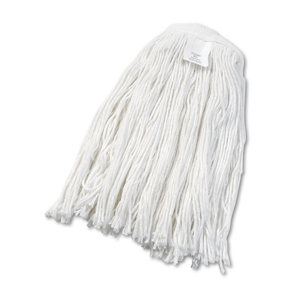 BOARDWALK 2024RCT Cut-End Wet Mop Head, Rayon, No. 24, White, 12/Carton