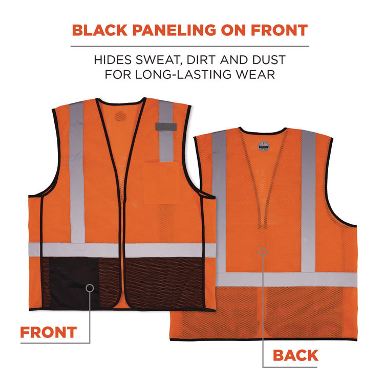 TENACIOUS HOLDINGS, INC. ergodyne® 23023 GloWear 8210Z Hi-Vis Class 2 Mesh Vest, Small to Medium, Orange