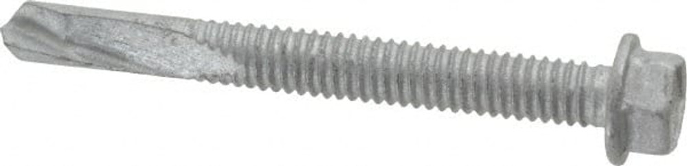 ITW Buildex 560047 #12, Hex Washer Head, Hex Drive, 2" Length Under Head, #5 Point, Self Drilling Screw