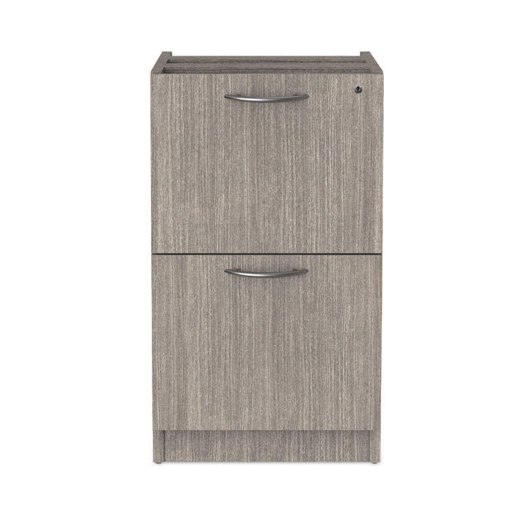 ALERA VA542822GY Alera Valencia Series Full Pedestal File, Left or Right, 2 Legal/Letter-Size File Drawers, Gray, 15.63" x 20.5" x 28.5"