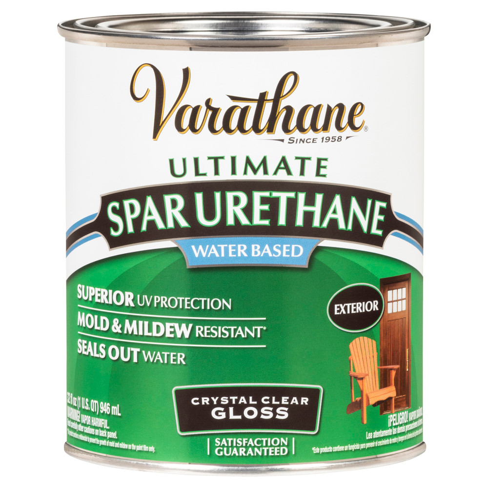 RUST-OLEUM CORPORATION 250041H Varathane Ultimate Water-Based Spar Urethane, 32 Oz, Crystal Clear Gloss, Pack Of 2 Cans