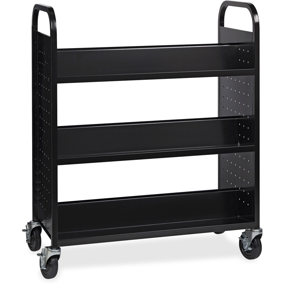 SP RICHARDS Lorell 99931  Double-sided Book Cart, Black