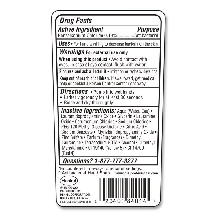 DIAL PROFESSIONAL 84014CT Gold Antibacterial Liquid Hand Soap, 7.5 oz, 12/Carton