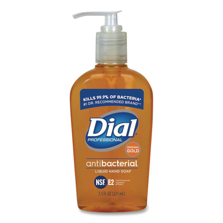 DIAL PROFESSIONAL 84014CT Gold Antibacterial Liquid Hand Soap, 7.5 oz, 12/Carton