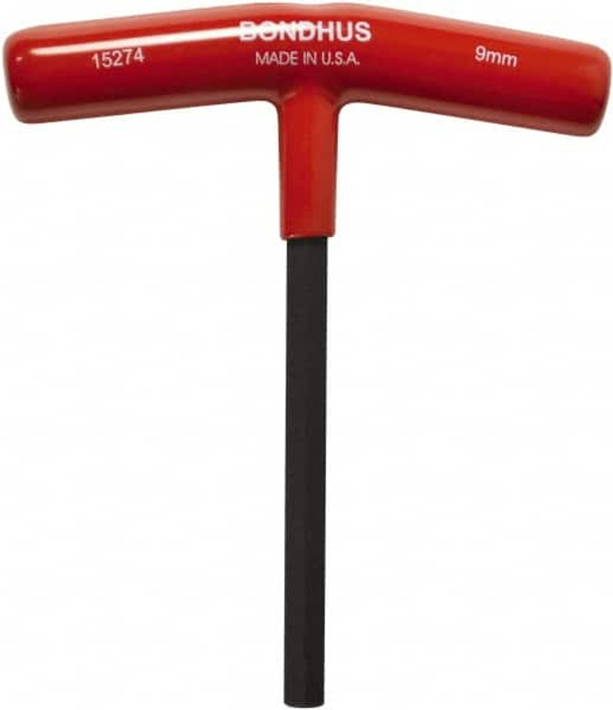 Bondhus 15274 Hex Key: 9 mm Hex, T-Handle Cushion Grip Arm