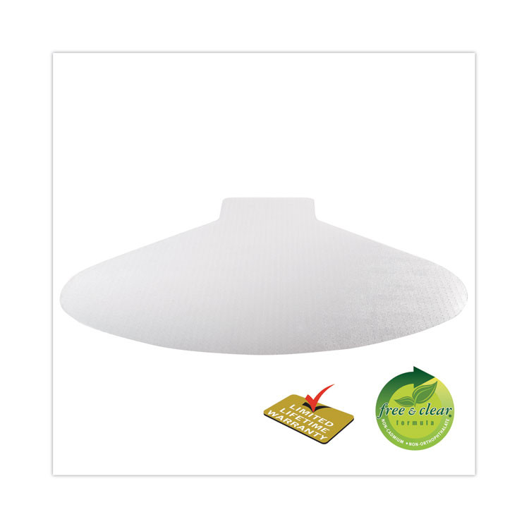 DEFLECTO CORPORATION CM14002K SuperMat Frequent Use Chair Mat for Medium Pile Carpeted Floors, Oval with Lip, 60" x 66", Clear, Ships Flat