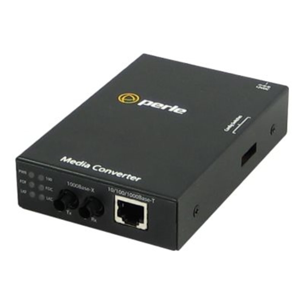 PERLE SYSTEMS Perle 05050894  S-1110-S2ST160 - Fiber media converter - GigE - 10Base-T, 1000Base-ZX, 100Base-TX, 1000Base-T - RJ-45 / ST single-mode - up to 99.4 miles - 1550 nm