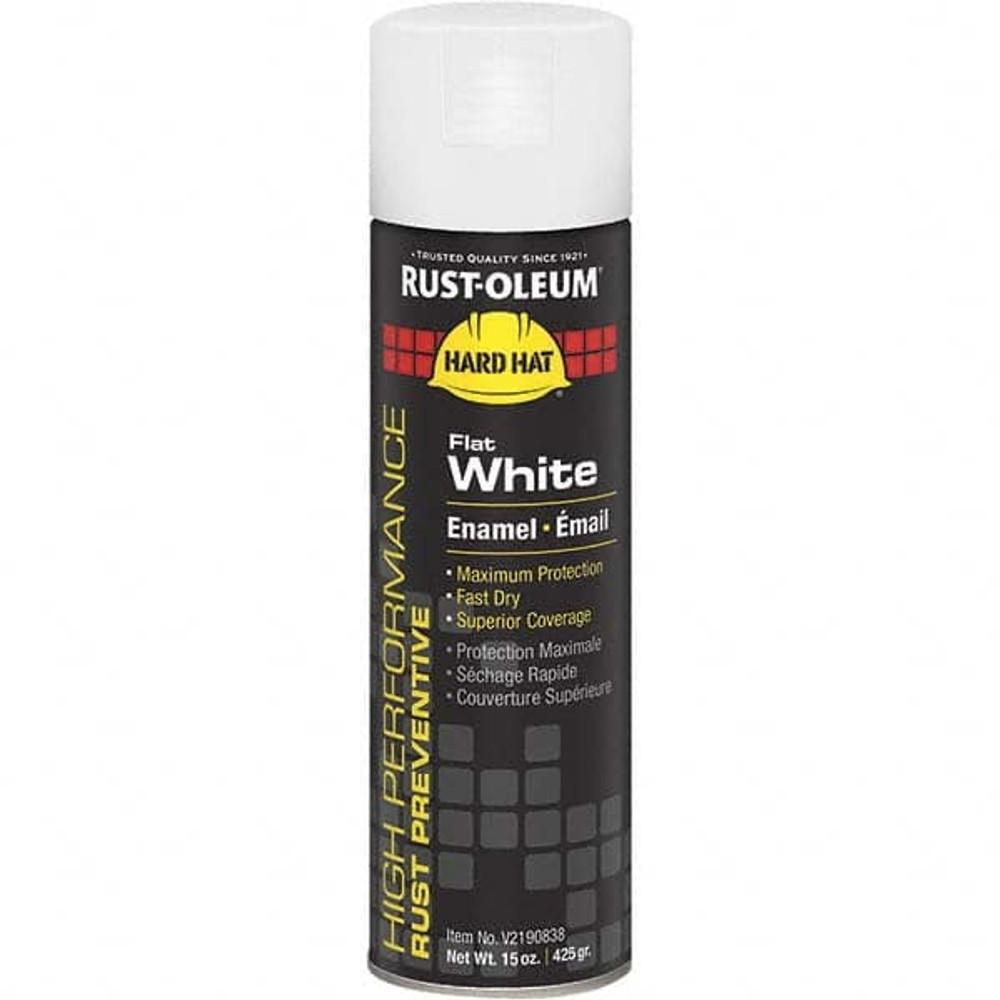 Rust-Oleum V2190838 Enamel Spray Paint: White, Flat, 15 oz