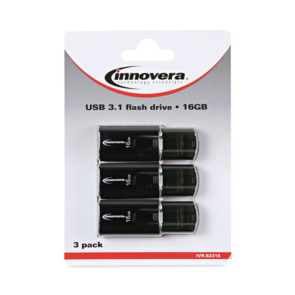 INNOVERA 82316 USB 3.0 Flash Drive, 16 GB, 3/Pack