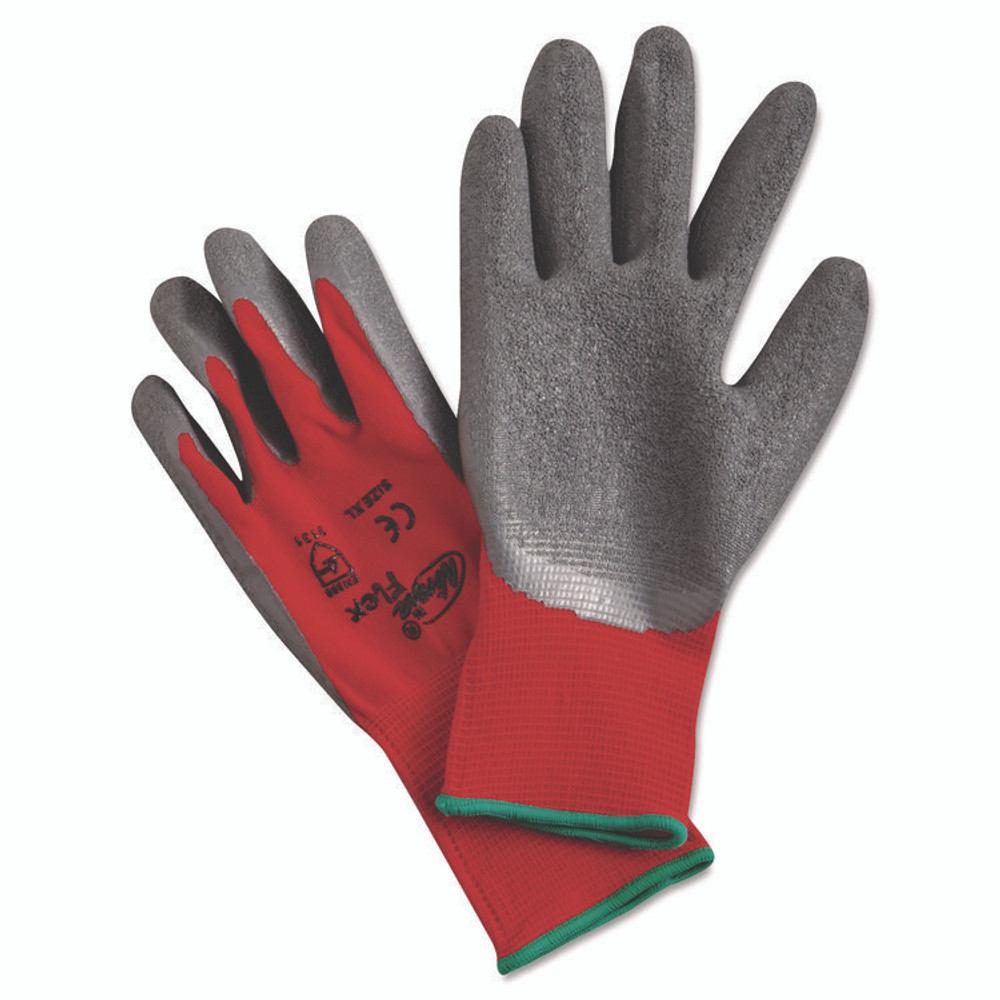 MCR SAFETY N9680XL Ninja Flex Latex Coated Palm Gloves, EN388: 3131, X-Large, Red/Gray, Pair