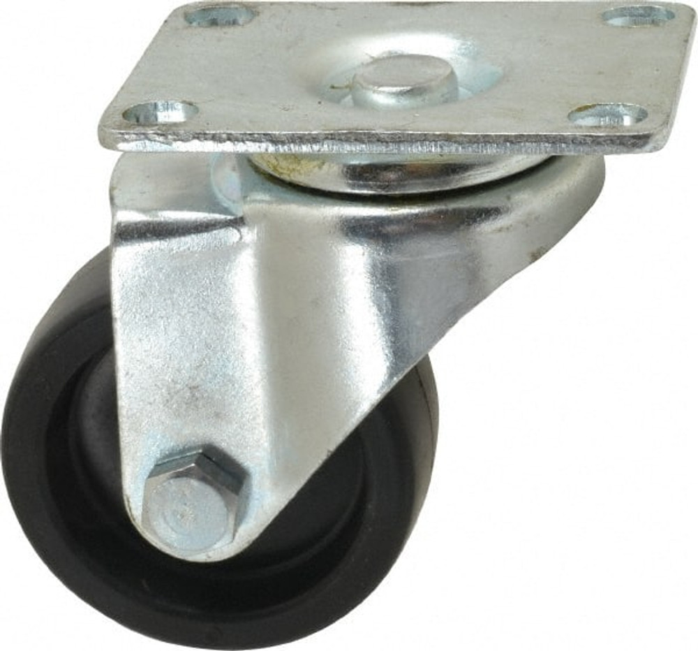 Fairbanks E03-3-PH Swivel Top Plate Caster: Polyolefin, 3" Wheel Dia, 1-1/4" Wheel Width, 150 lb Capacity, 4-3/8" OAH