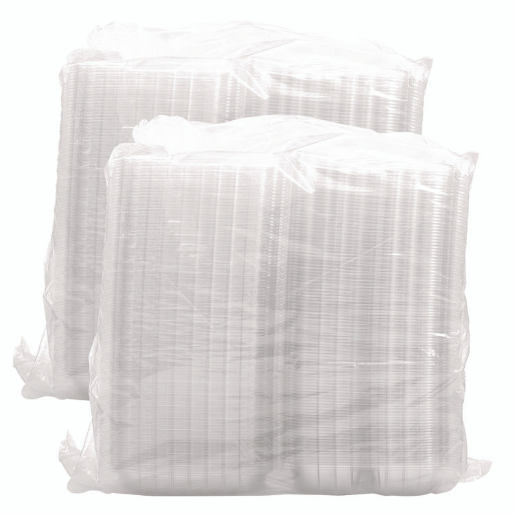 DART C90PST3 ClearSeal Hinged-Lid Plastic Containers, 8.25 x 8.25 x 3, Clear, Plastic, 125/Pack, 2 Packs/Carton