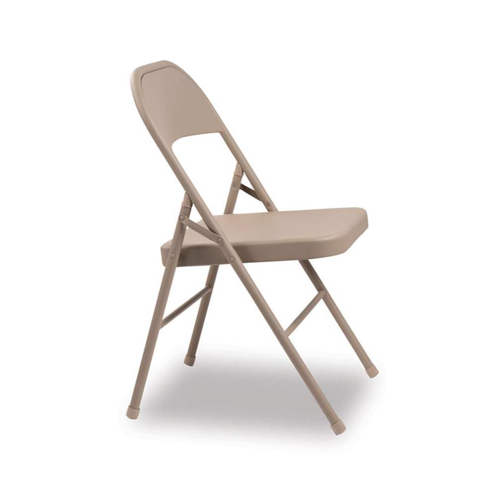 ALERA FCMT4T All Steel Folding Chair, Supports Up to 300 lb, 16.5" Seat Height, Tan Seat, Tan Back, Tan Base, 4/Carton