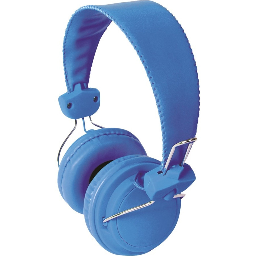 VCOM INTERNATIONAL MULTI MEDIA FV-BLU HamiltonBuhl Headset with In Line Microphone Blue - Stereo - Mini-phone - Wired - 32 - 20 Hz - 20 kHz - Over-the-head - Binaural - Circumaural - 5 ft Cable - Blue