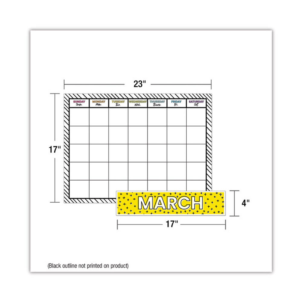CARSON-DELLOSA EDUCATION 110522 Calendar Bulletin Board Sets, 129-Piece Set, Kind Vibes, 23" x 17", Multicolor