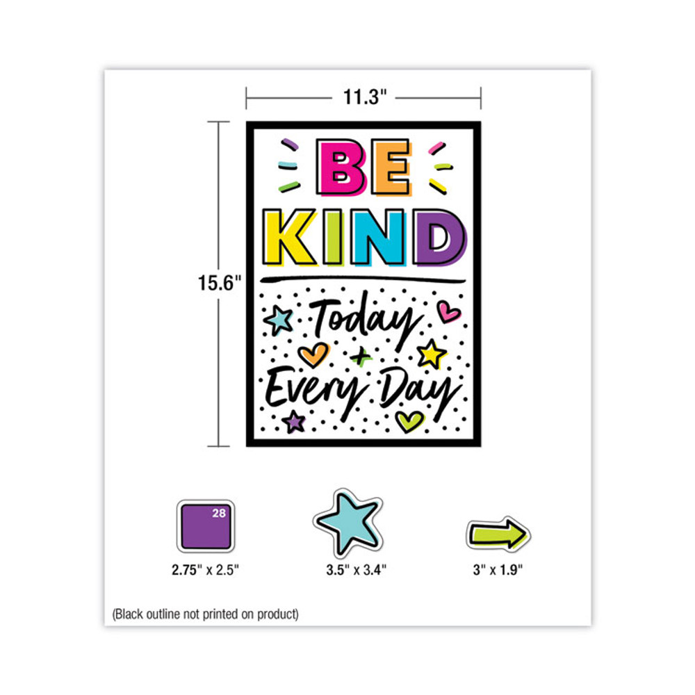 CARSON-DELLOSA EDUCATION 110522 Calendar Bulletin Board Sets, 129-Piece Set, Kind Vibes, 23" x 17", Multicolor