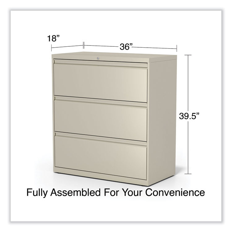 ALERA HLF3641PY Lateral File, 3 Legal/Letter/A4/A5-Size File Drawers, Putty, 36" x 18.63" x 40.25"