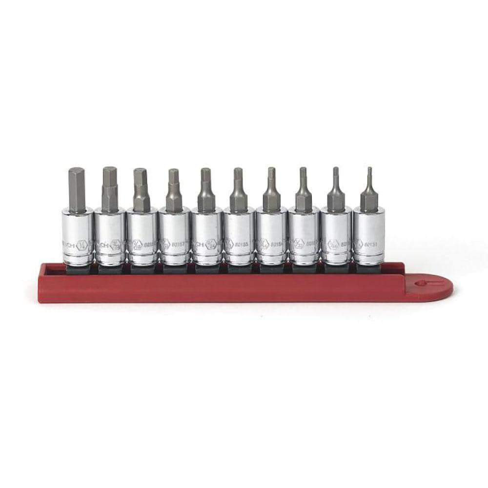 GEARWRENCH 80323 Hex Bit Socket Set: 1/4" Drive, 10 Pc, 1/16 to 1/4" Hex