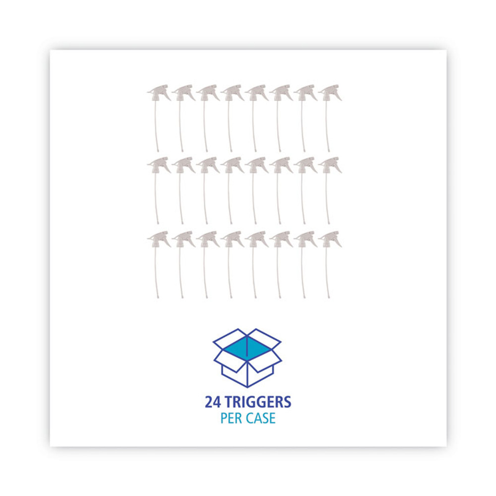 BOARDWALK 58109 Non-Leaking Trigger Sprayer 300ES, 9.5" Tube, Fits 32 oz Bottles, White, 24/Carton