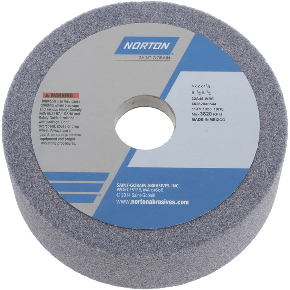 Norton 66252838544 Tool & Cutting Grinding Wheel: 6" Dia, 46 Grit, I Hardness, Type 6